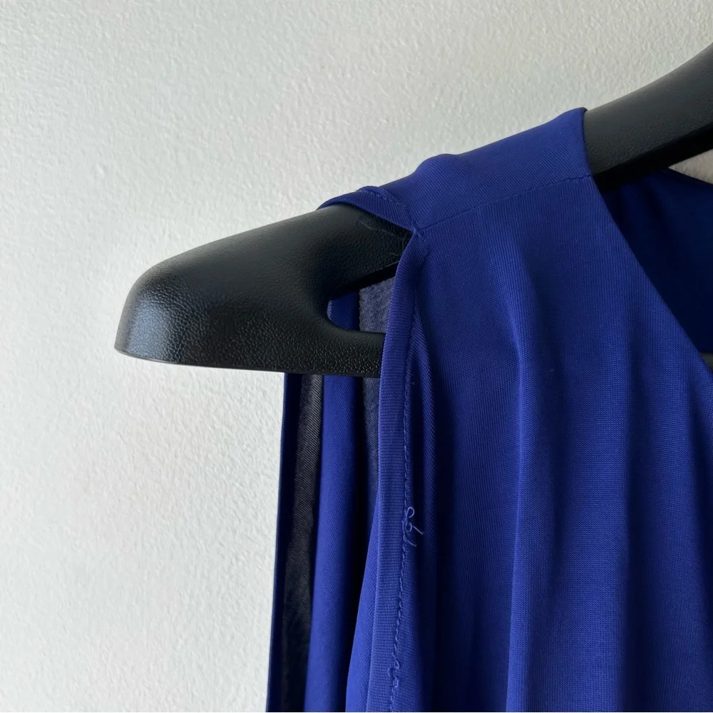5 FOR $25 |Trina Turk Cold Shoulder Sleeves Knee Length Midi Dress Royal Blue 6 - Picture 5 of 11